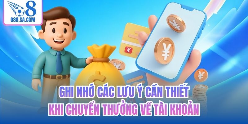 Ghi nhớ các lưu ý cần thiết khi chuyển thưởng về tài khoản